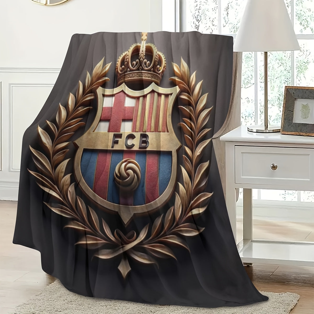 Manta de felpa estilo asiático, poliéster, ligera, para todas las estaciones, regalo para fanáticos del deporte