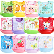 Kids Waterproof Cartoon Bib with Snap Closure, Detachable, Washable