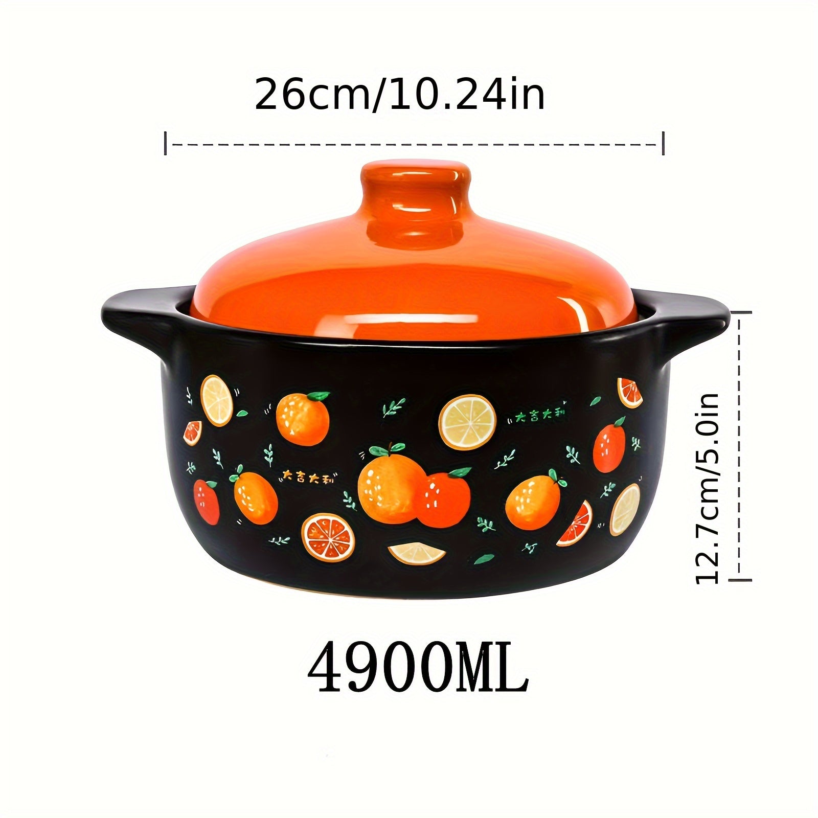 Gran cazuela de cerámica ovalada para sopas y guisos, para cocinas de gas e inducción