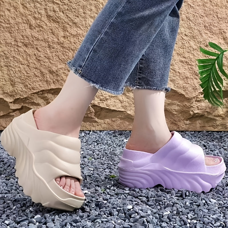 Ayollar uchun EVA yozgi yopiladigan poyabzal, yuqori qadam, qalin taglik, ko'p rangli