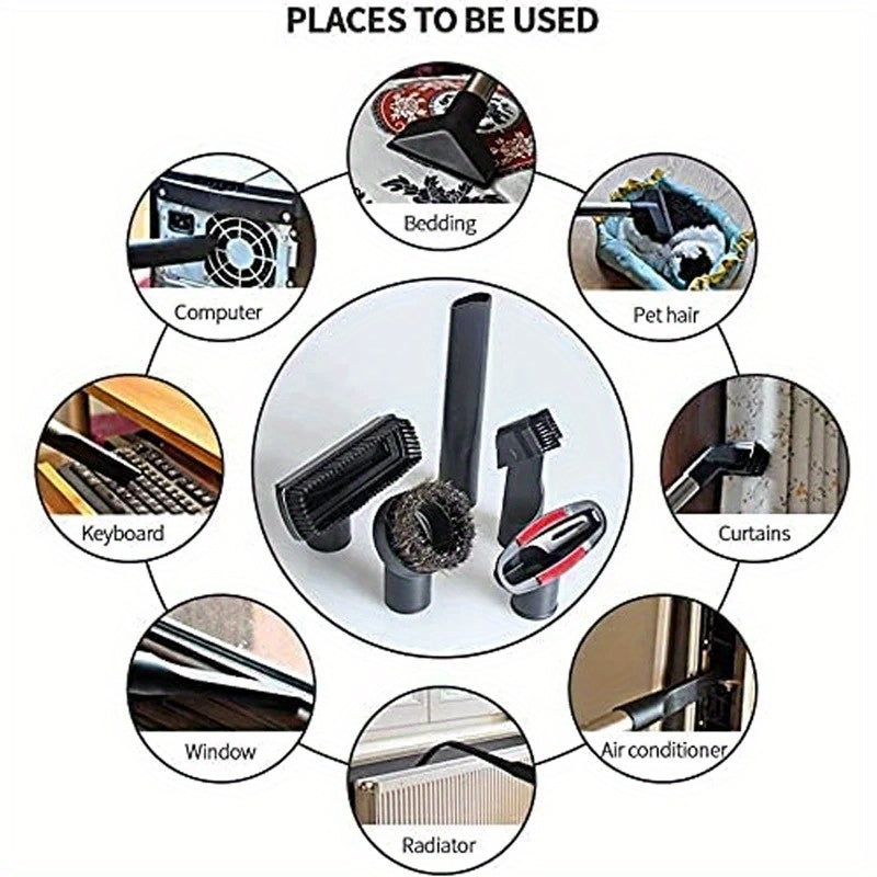 6 ta Universal Vacuum Nozzle Brush Heads to'plami, 32mm va 35mm ulanishlari bilan mos, changyutgich uchun plastik pol asbobi, yotoqlardagi va divanlardagi bo'shliqlarni tozalash uchun ideal