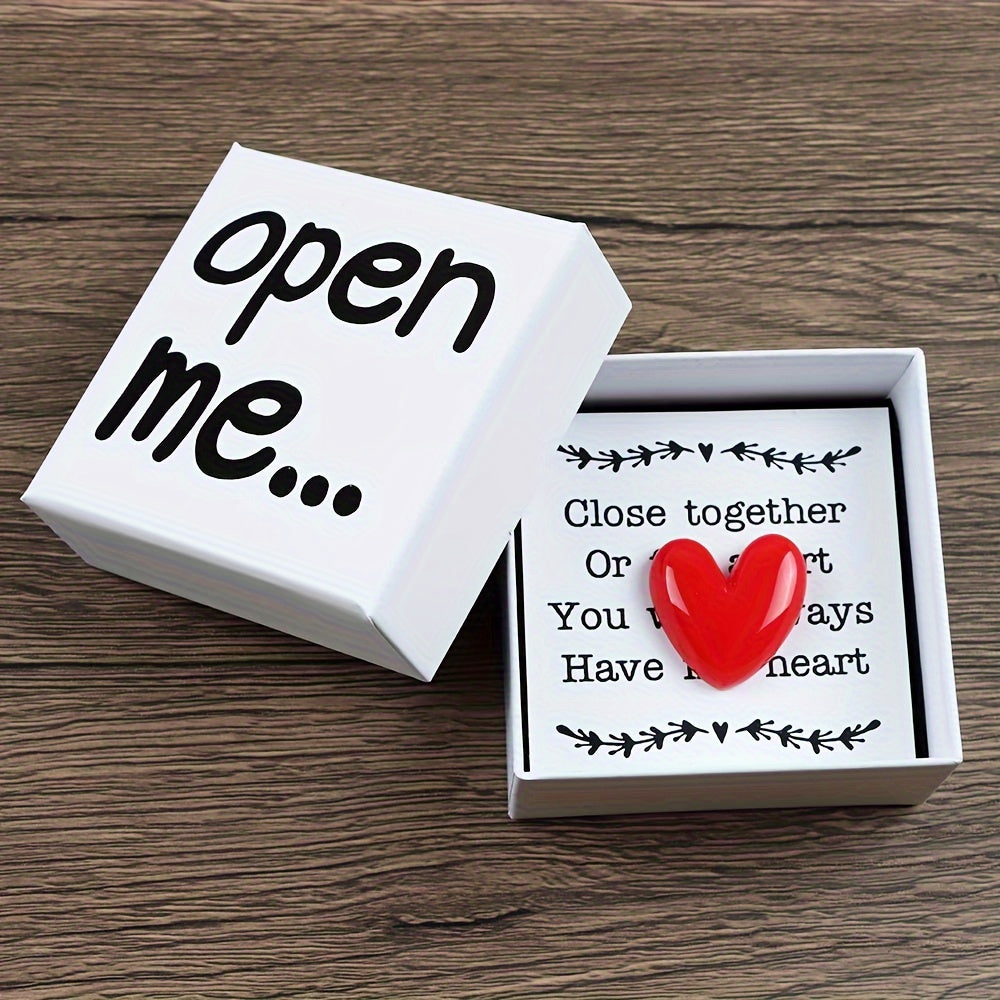 Heart-Shaped Resin Memento for Long Distance Couples Gift for Boyfriend or Girlfriend