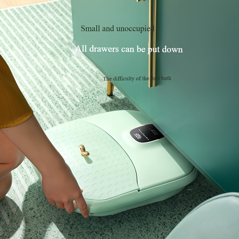 Portable Foot Spa with Automatic Massage Heat and Manual Drain in Mint Green