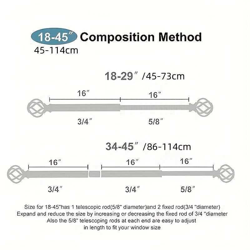 Adjustable Gold Chrome Curtain Rod with Twisted Cage Finials for Windows and Showers