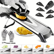 Stainless Steel Mandoline Slicer for Vegetables and Fruits with Adjustable Blades