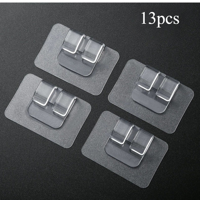 13 Heavy Duty Waterproof UV-Resistant Outdoor String Light Hooks with Adhesive Clips