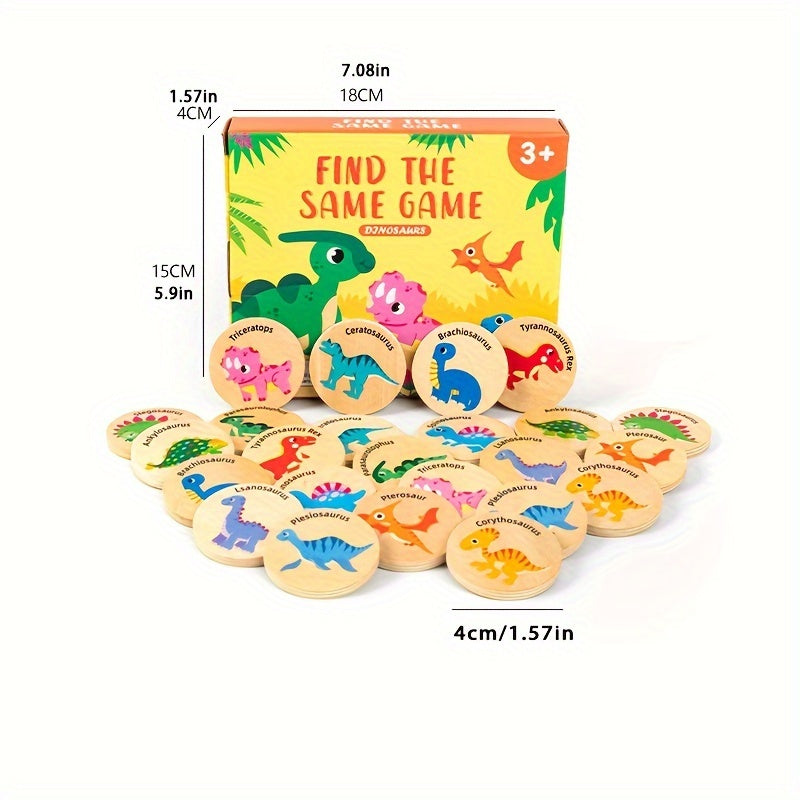 Bolalar uchun Yog'och Dinosavr Moslashtirish O'yini - Kognitiv Ko'nikmalar, Xotira va Diqqatni Yaxshilash - Halloween, Thanksgiving va Rojdestvo uchun Mukammal - Bayramlar uchun Ajoyib Sovg'a G'oyasi