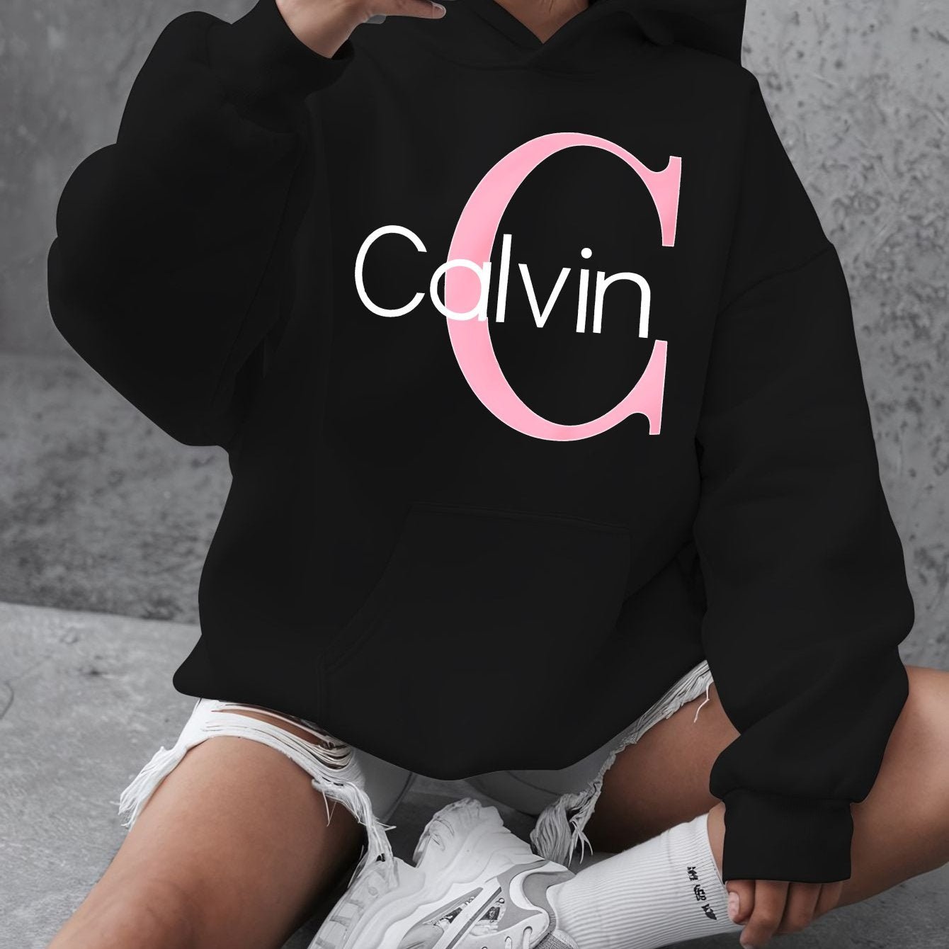 Women's Plus Size Graphic Hoodie Long Sleeve Pullover Beige Fall Winter