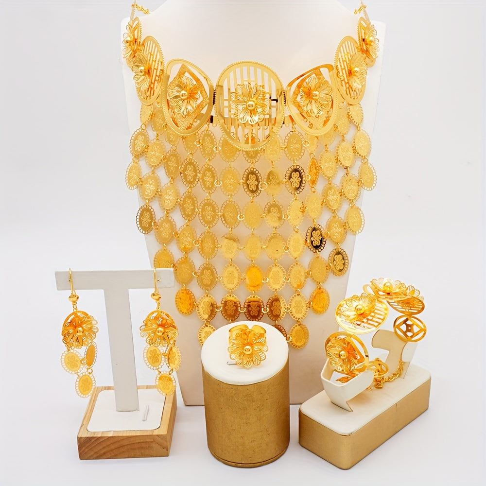 Conjunto de collar de novia con accesorios de joyería corporal exquisita