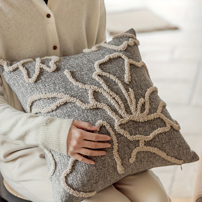 Наволочка из шерстяного шениля в марокканском стиле с геометрическим бахромчатым узором для дивана, кровати, веранды