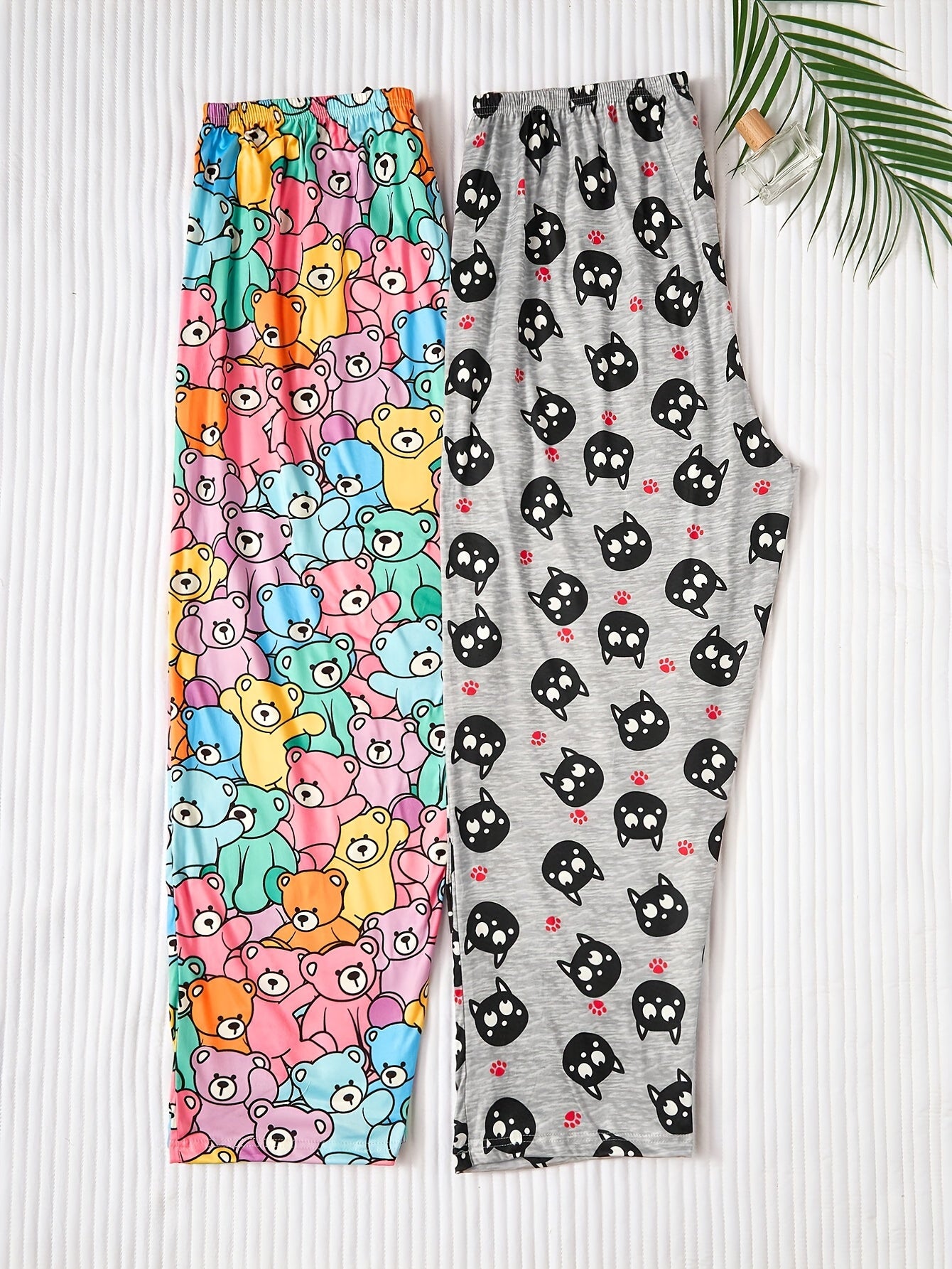 Women Plus Size Cartoon Animal Print Sleep Pants Elastic Waist Trousers