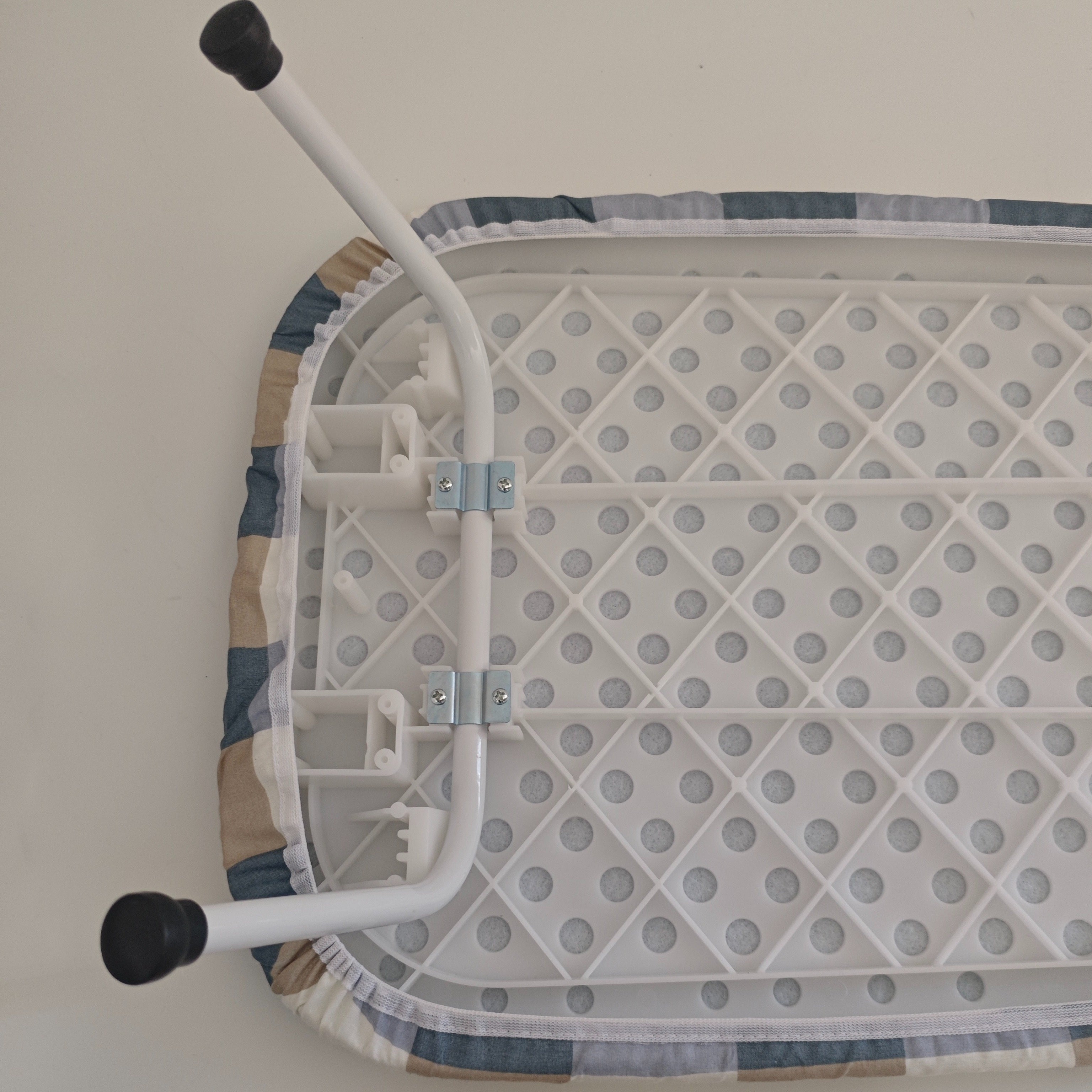 Plastic Plaid Ironing Board with Table Function, Foldable Clothes Stand