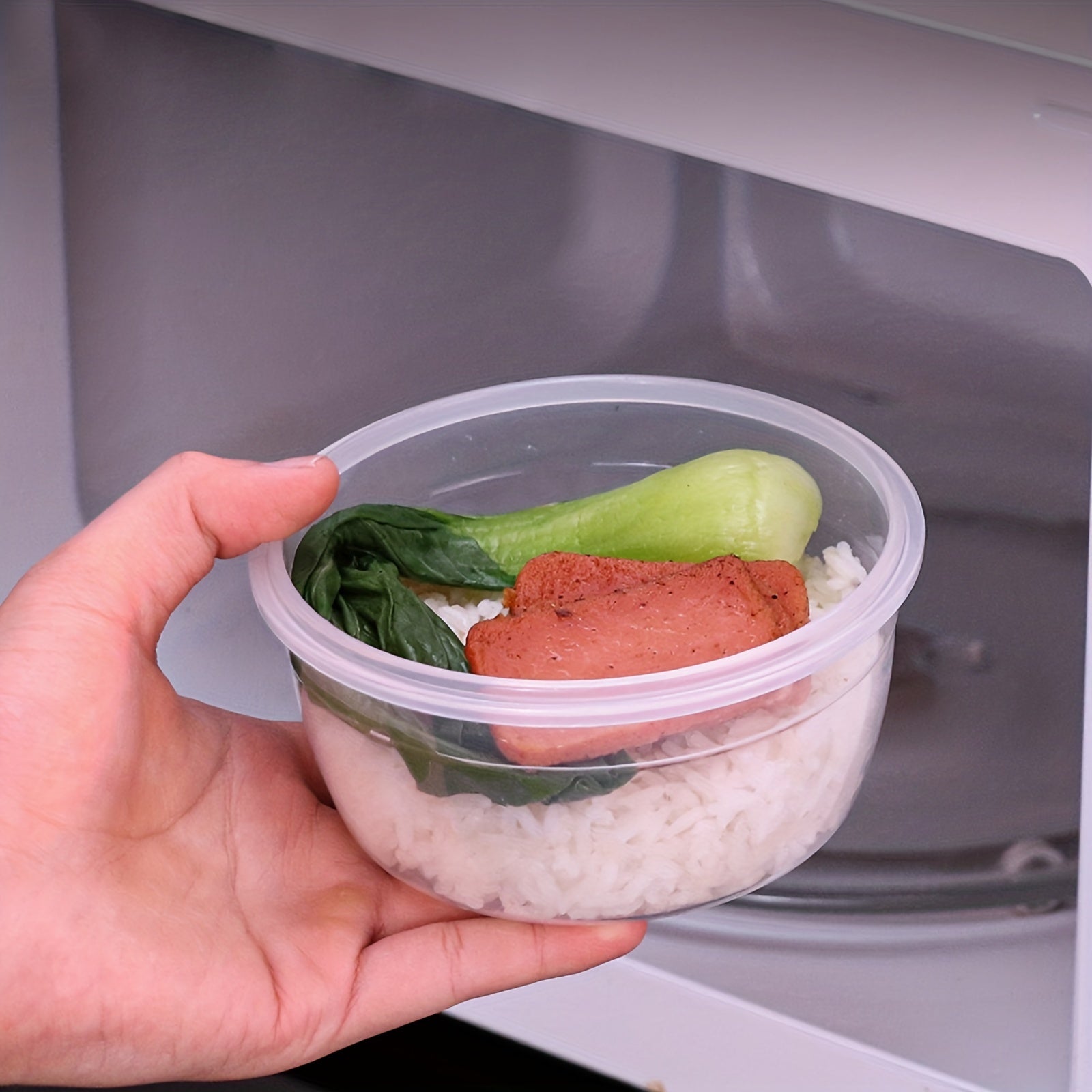 4 ta saqlash qutisi to'plami, zamonaviy dumaloq uslubda yangi oziq-ovqat saqlash uchun, muzlatgich va mikroto'lqinli pechda foydalanish uchun qulay va ko'chma idishlar, pikniklar, lagerda, maktabga qaytish uchun ajoyib.