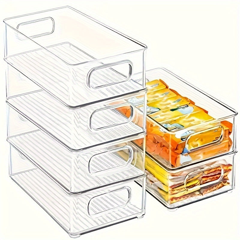 Stackable Transparent Refrigerator Organizer Box for Pantry, Fruits, Snacks