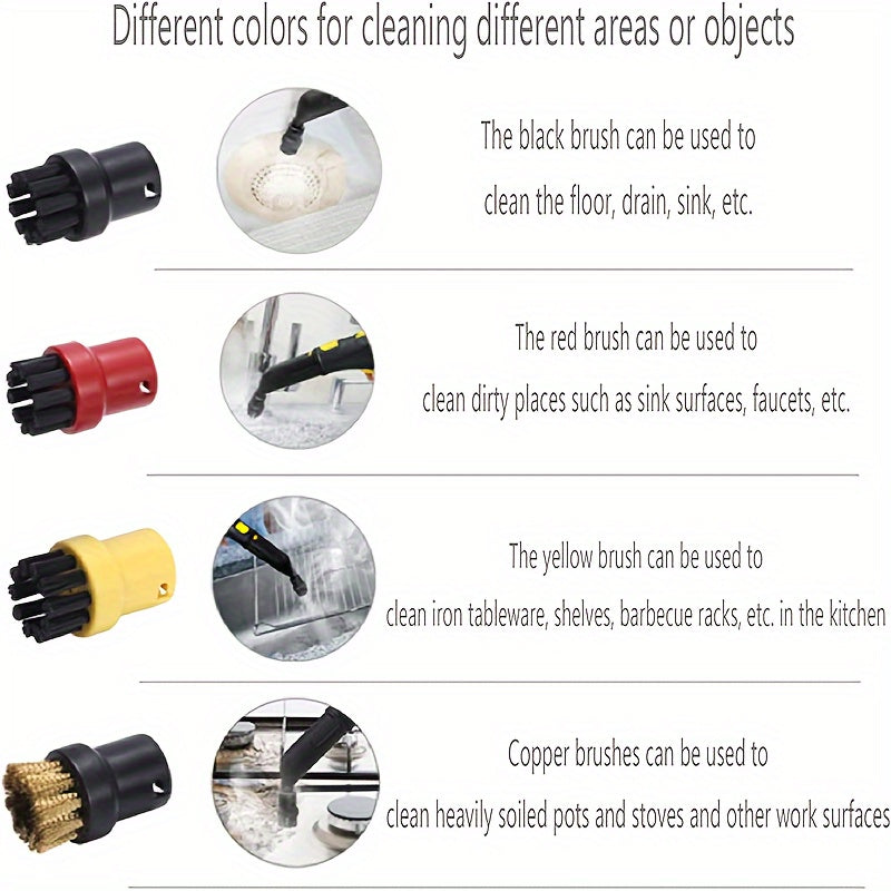 Mustahkam Plastik va Mis Cho'tkalar To'plami, SC1 dan CTK10 modellari uchun mos, Oshxona va Hammomda Chang Olish uchun Ideal, Ko'p Rangli Bug' O'chiruvchi, 26mm