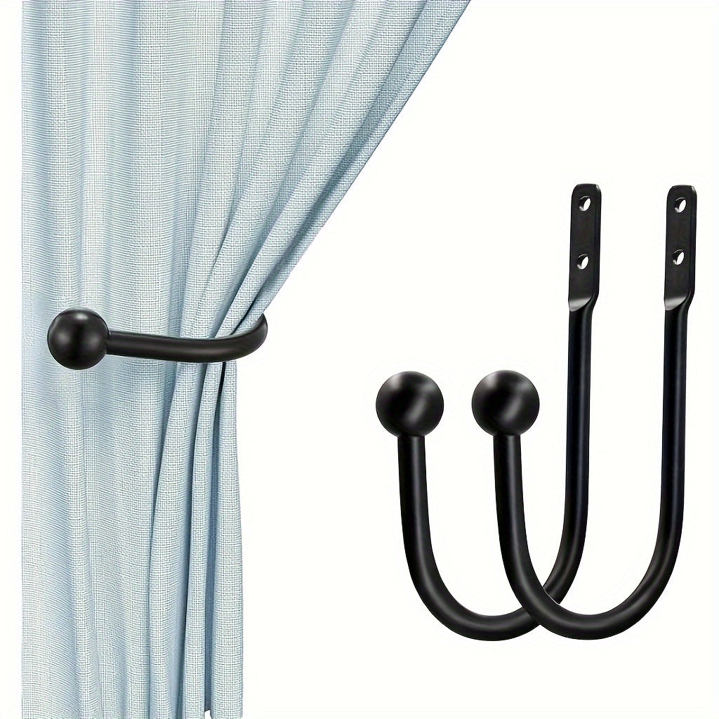 Retro Style Simple Fixed Curtain Tiebacks Set of Two
