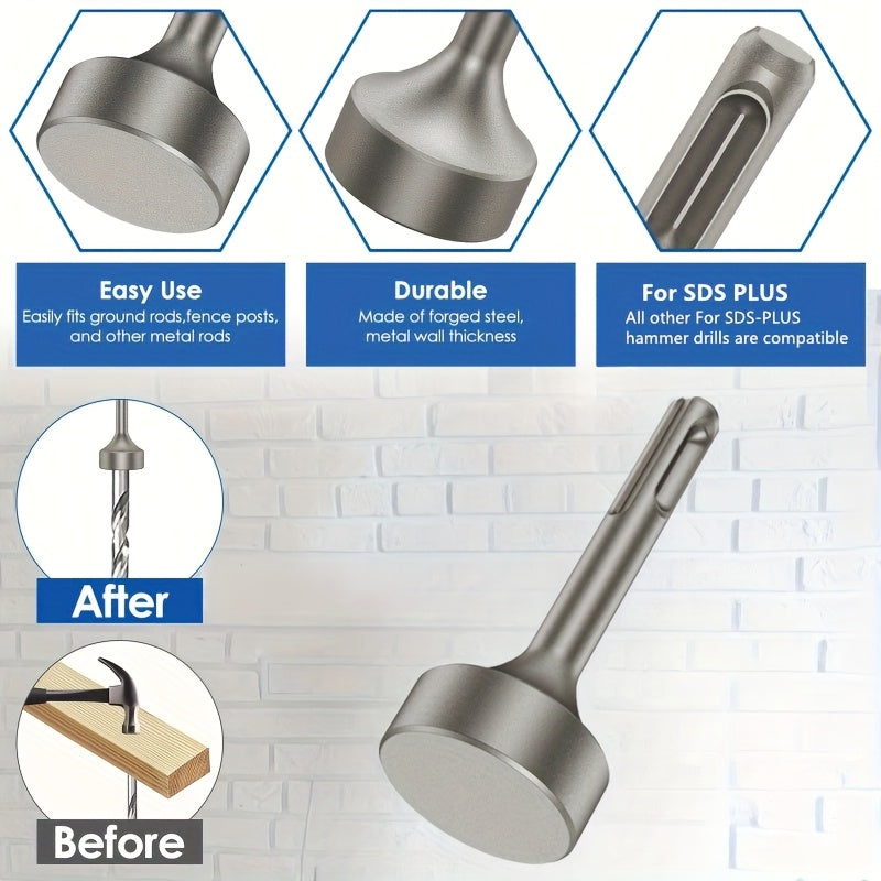 Ground Rod Driver Steel Heavy Duty Round Shank for Grounding and Fence Posts