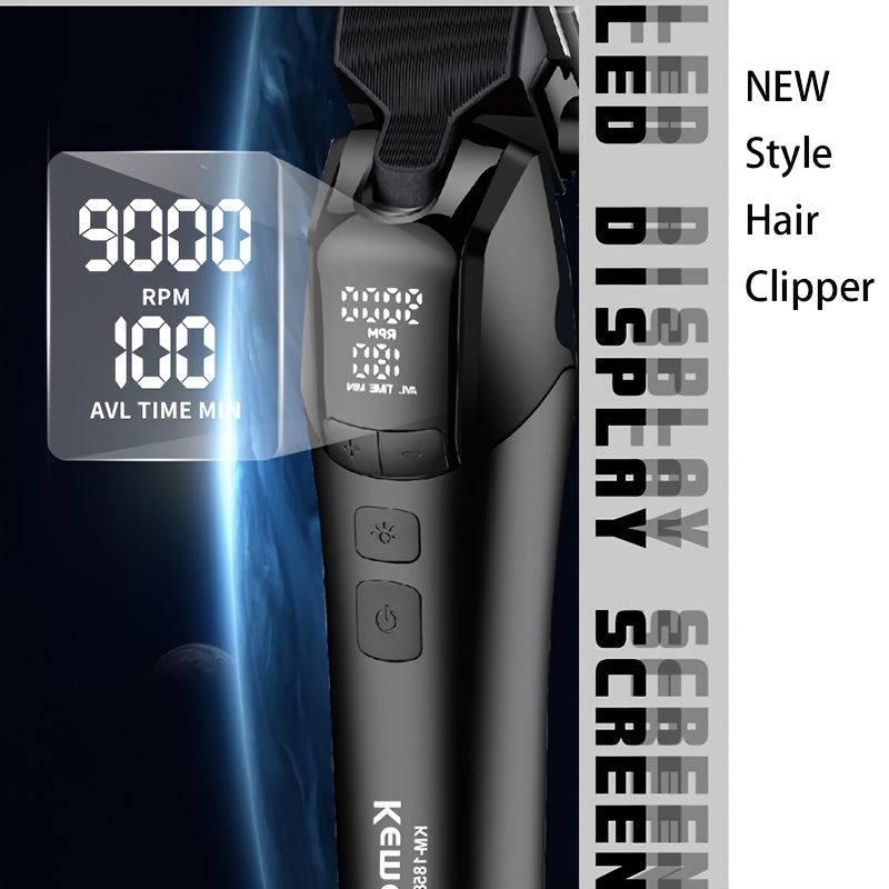 Kemei KM-1858 Professional Hair Clipper DLC Blade bilan - Katta quvvat, yuqori tezlik, USB bilan quvvatlanadigan, ko'p uslubdagi taroq qo'shimchalari, erkaklar uchun ideal sovg'a