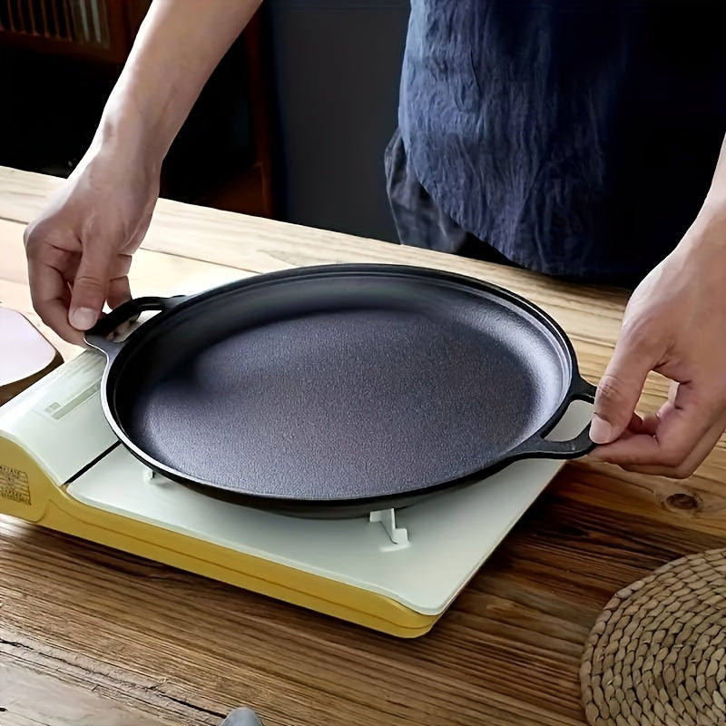 Cast Iron Skillet for Pizza Pancakes and BBQ Non-Stick Stovetop Suitable for Home and Outdoor Cooking
