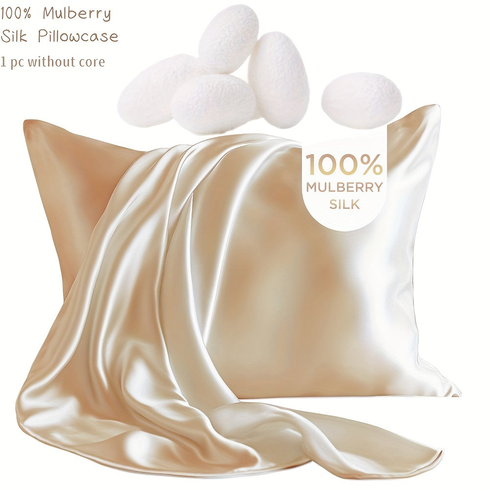 Silk Pillowcase for Hair and Skin 19mm Double-Sided Champagne Colored