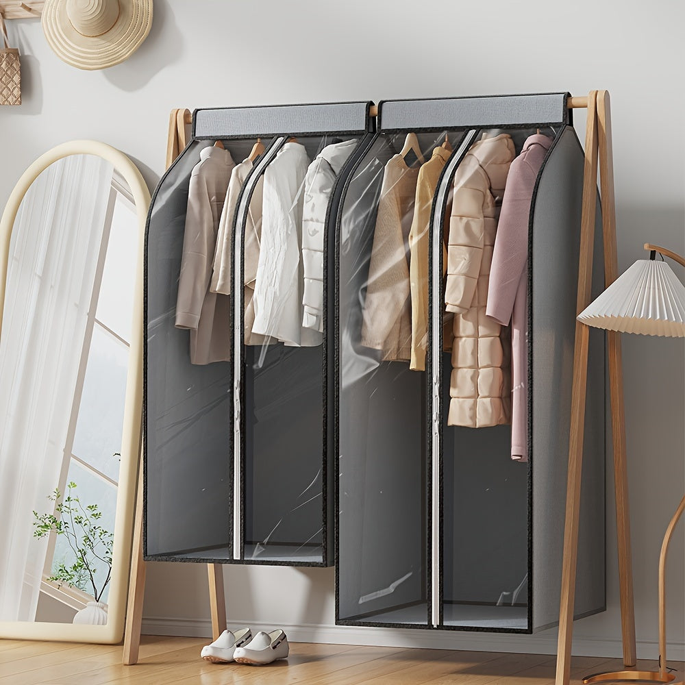 Yopishqoq polietilen kiyim saqlash sumkasi, zippersi bilan, shkafdagi kiyimlarni himoya qilish uchun