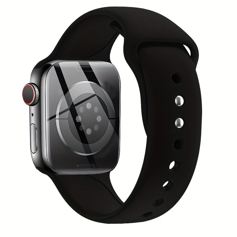 Silicone Sport Watch Band Compatible with Apple Watch Series 1-10 38mm 40mm 41mm 42mm 44mm 45mm 49mm Adjustable Fit