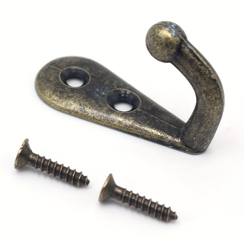 Ganchos de pared de aleación de zinc en bronce rústico para abrigos, llaves, bolsos, sombreros, set de 10