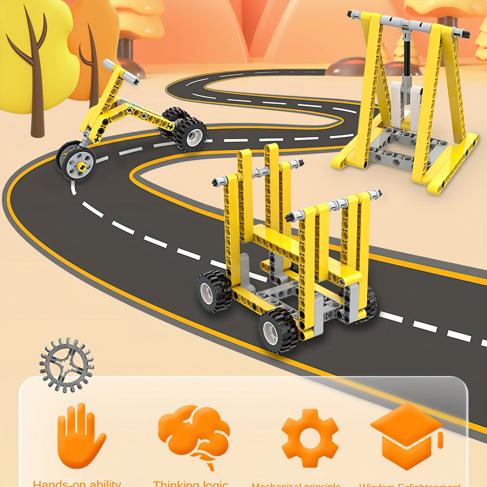 190-Piece Mechanical Gear Building Blocks Set for Kids STEM Educational Toy with ABS Material