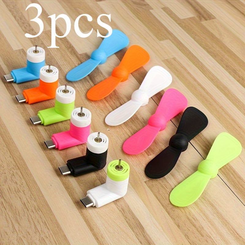 Android va Apple qurilmalari uchun uchta portativ mini telefon ventilyatori, USB quvvatlanadi va rang-barang. Yorqin ventilyator dizayni va sozlanadigan burchak bilan yozgi sovutish uchun ideal vosita. Telefon aksessuarlari.