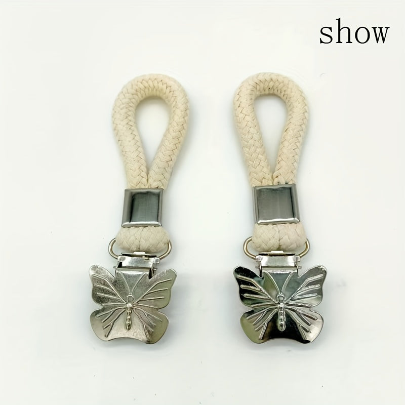 2 ta Kelebek naqshli hammom sochiq kliplari to'plami, ko'p maqsadli to'qilgan metall halqa kliplari, oshxona yoki hammom uchun yoqimli va amaliy saqlash kliplari, uy va oshxona uchun zaruriy ta'minotlar