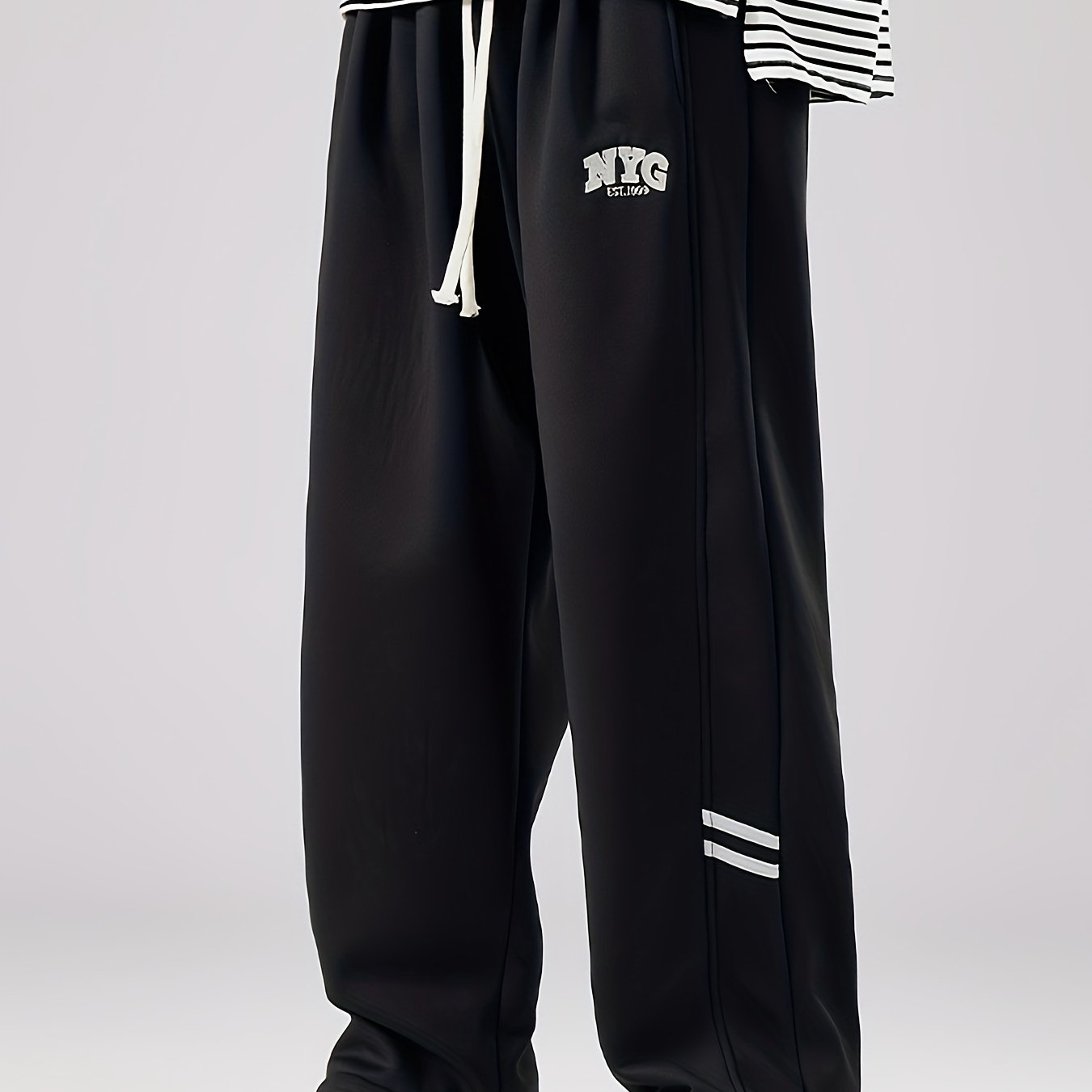 Men's Plus Size Joggers Loose Fit Geometric Knit Fabric All-Season Sports Pants