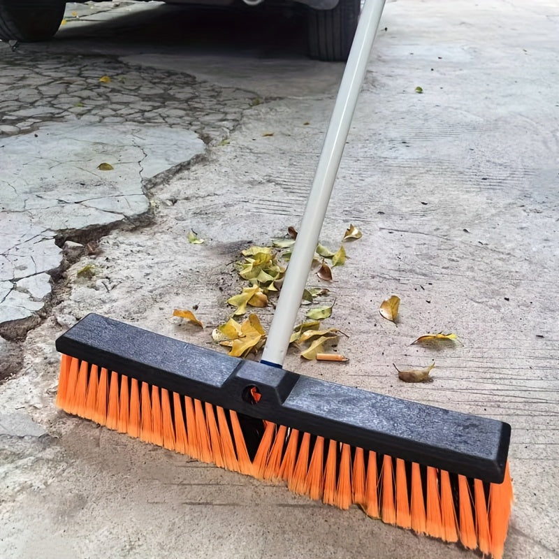 18-Inch Wide Angle Push Broom with Adjustable Handle for Multi-Surface Cleaning