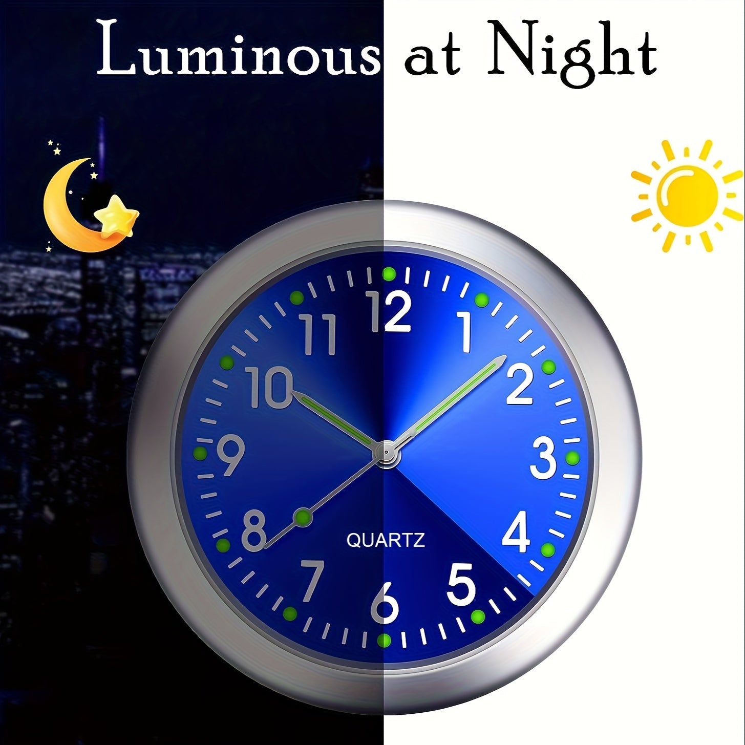 Настройка часов на приборной панели автомобиля, мини-светящийся вентилятор для украшения автомобиля