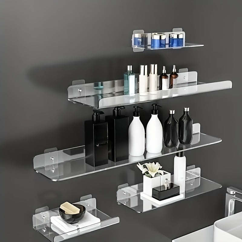 Clear Acrylic Floating Shelves for Bathroom Kitchen and Vinyl Record Display