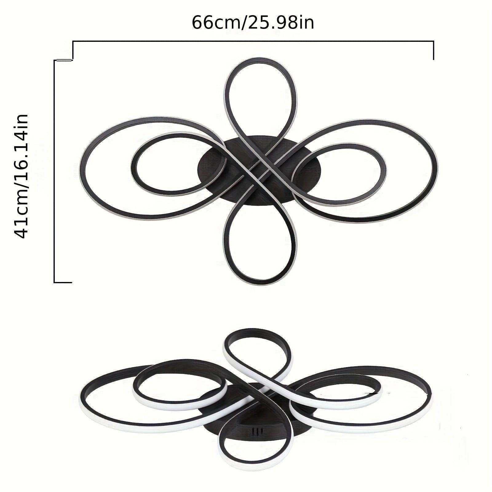 Modern Black Flower-Shaped LED Ceiling Light with Adjustable Color Temperature for Living Room Bedroom and Hallway