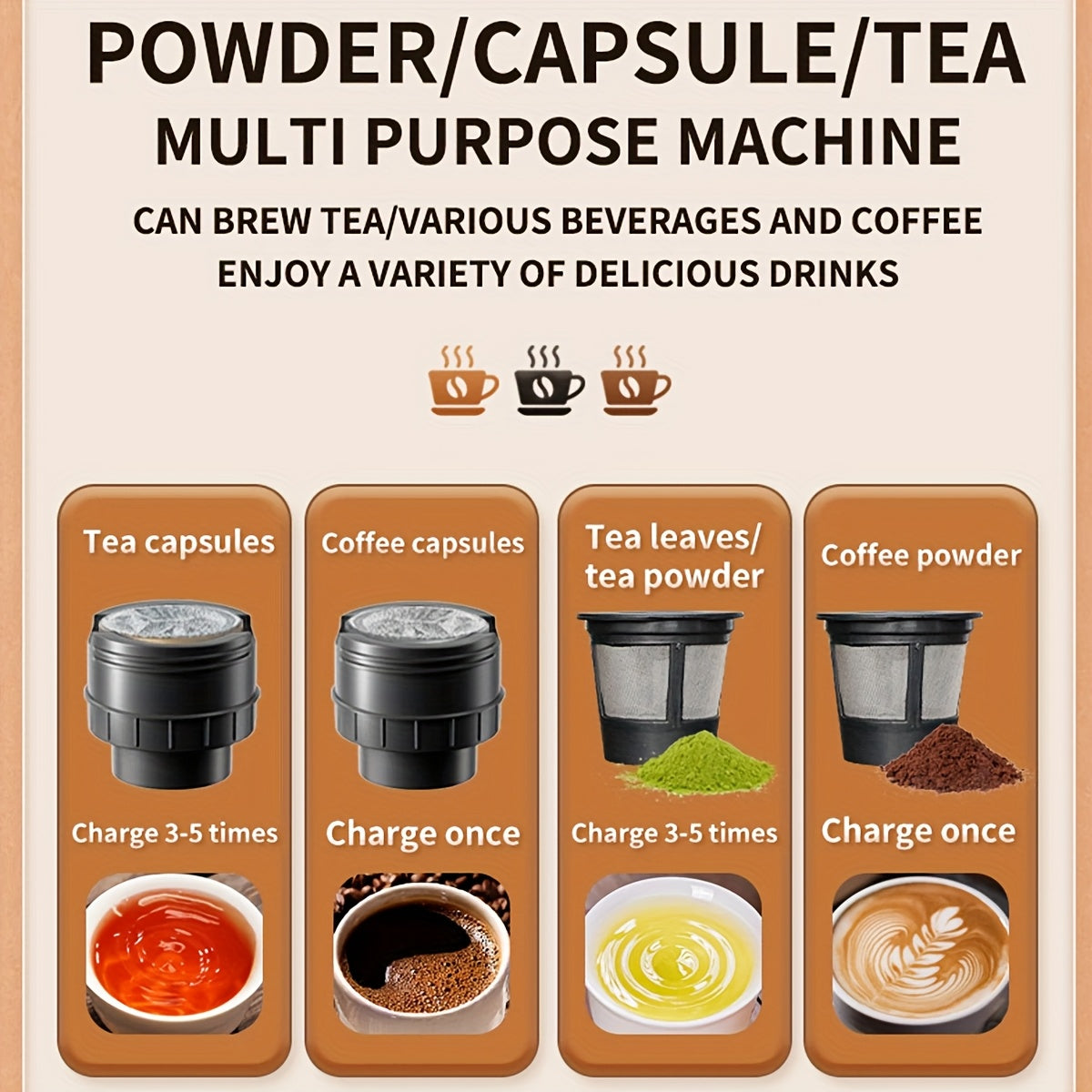 Портативная электрическая кофемашина-эспрессо в виде чашки с аккумулятором USB