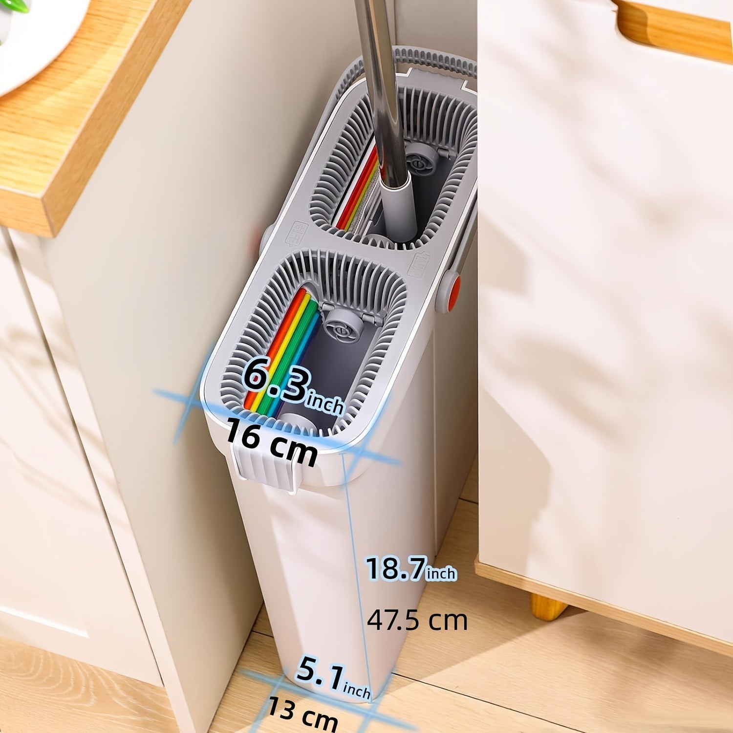 Joybos tomonidan o'z-o'zini tozalovchi tekis mopu tizimi - uy va ofis uchun chelak va mikrofiber pad bilan birga, turli joylar uchun mukammal, masalan, yashash xonasi, yotoqxona, hammom, oshxona va tashqi yuzalar (plastikdan tayyorlangan)