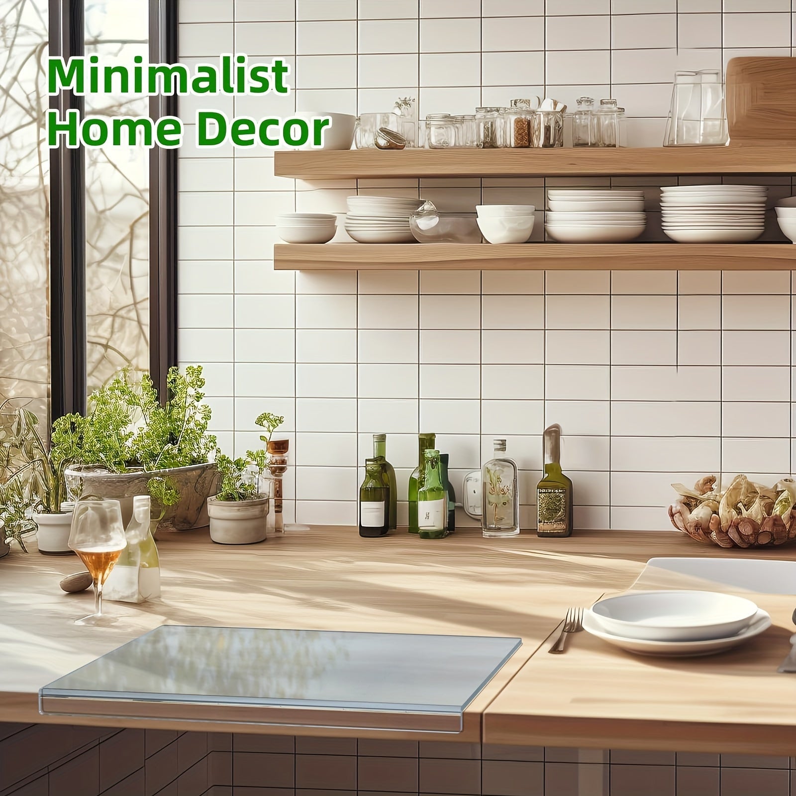 Acrylic Cutting Boards Set Non-Slip Transparent Kitchen Countertop Protectors