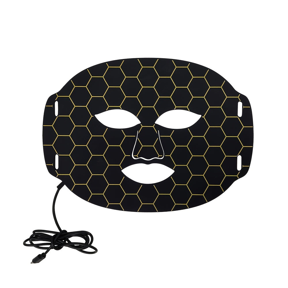 Facial Beauty Device with Seven Color Lights and Strap for At-Home Skin Care