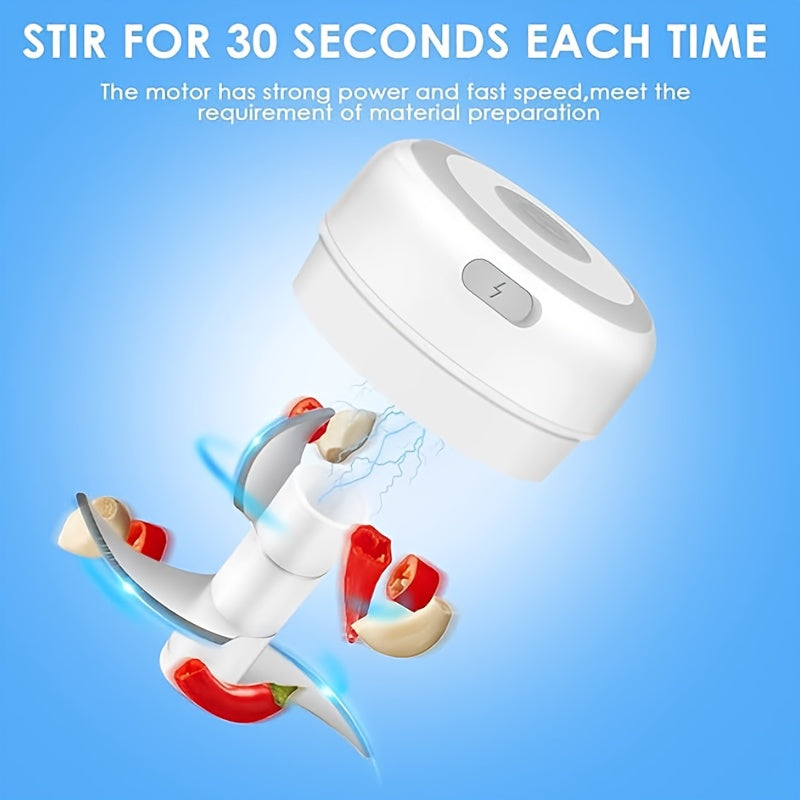 Elektr oziq-ovqat maydalagichi Mini oshxona protsessori USB qayta zaryadlanadigan yashil portativ sarimsoq piyoz sabzi blenderi