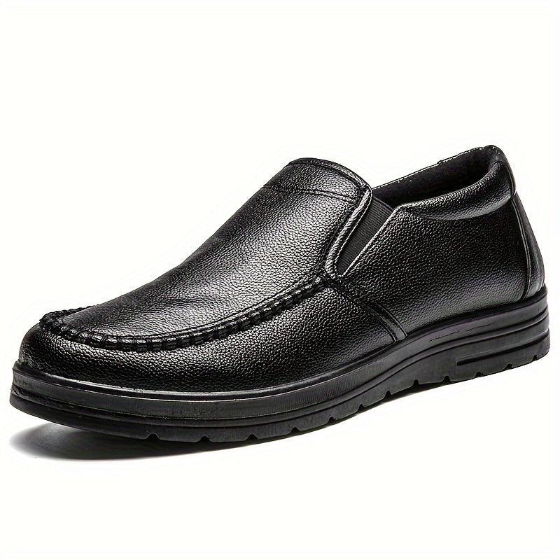 Men's Black Slip-On Loafers Business Casual Dress Shoes All-Season Comfortable Office Formal