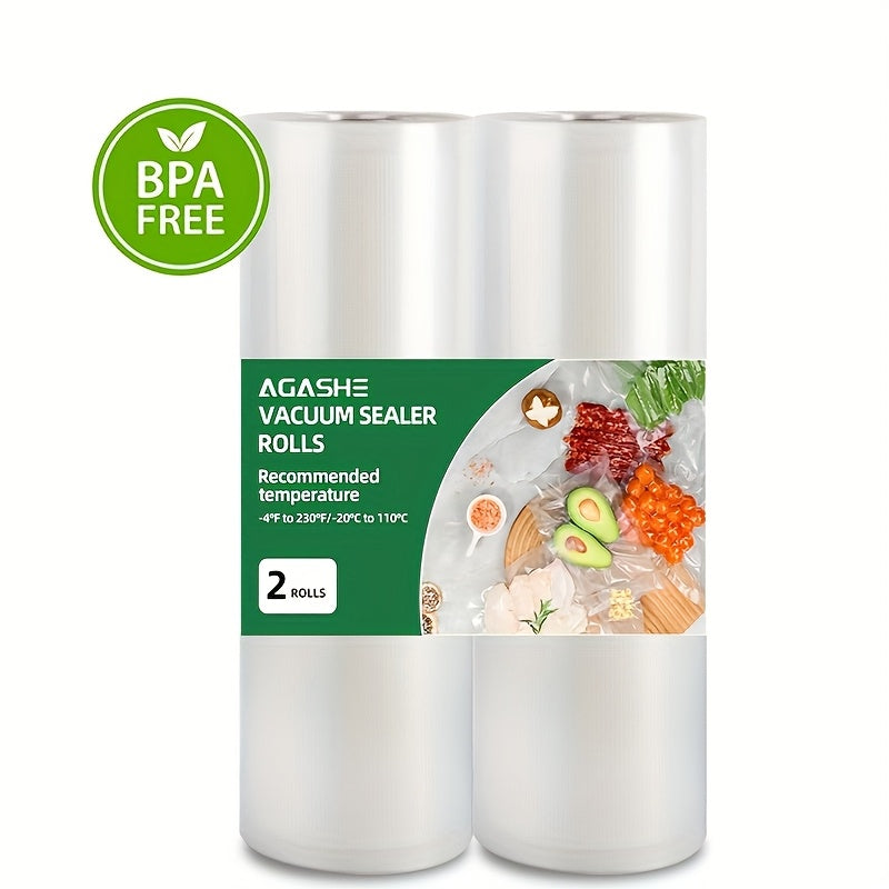 BPA-Free Vacuum Sealing Bags 2 Rolls Pack Durable Tear-Resistant Food Storage
