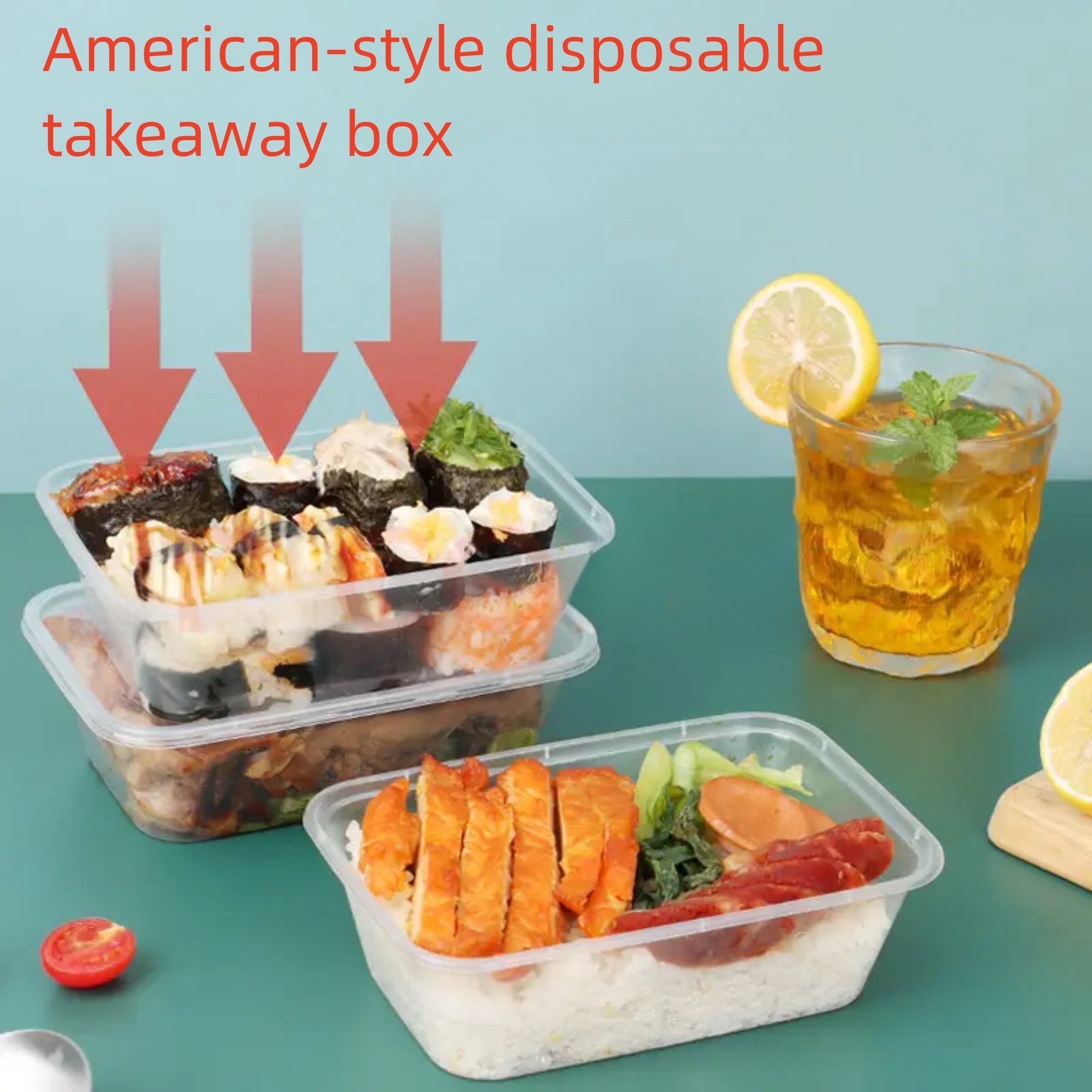 Disposable Square Takeaway Boxes with Lids, Leak-proof, Microwave Safe, 18/35/51 Pack