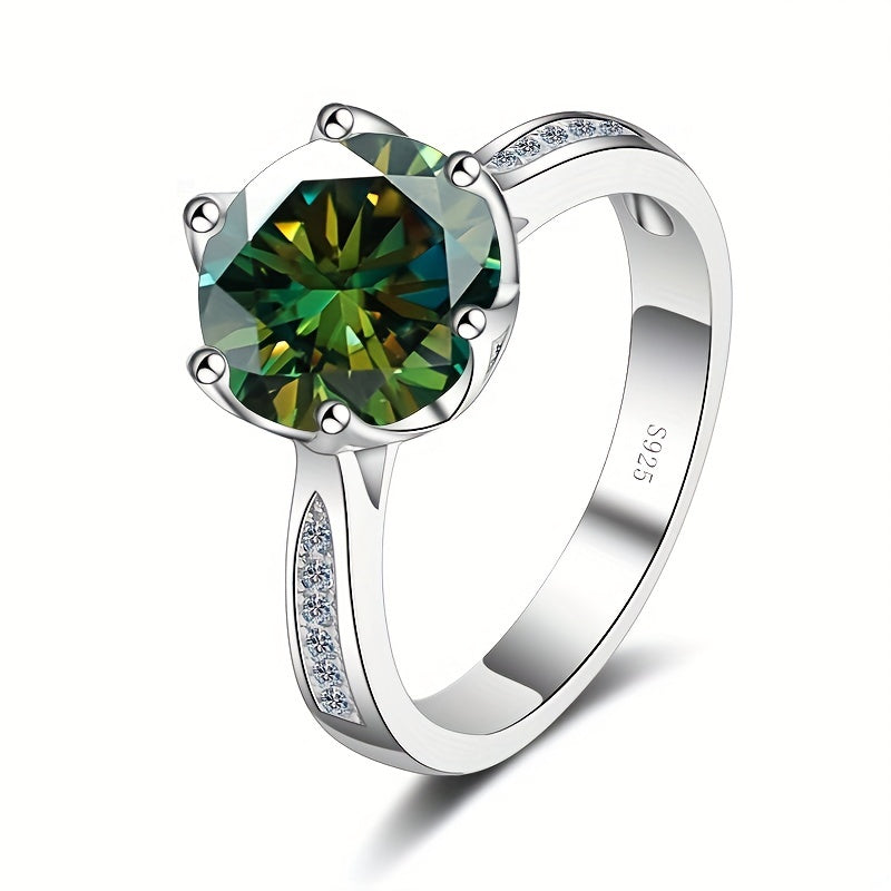 3ct Moissanite Sterling Silver Ring for Women with Multiple Color Options
