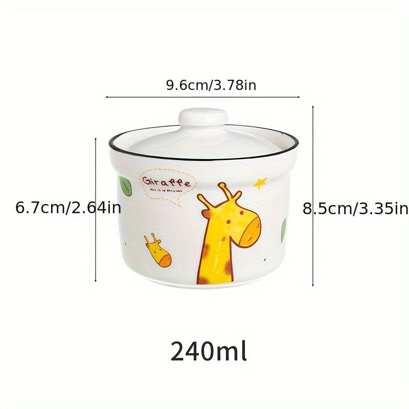 Steamed Egg Bowl with Lid Small Stew Pot for Household Stews and Desserts