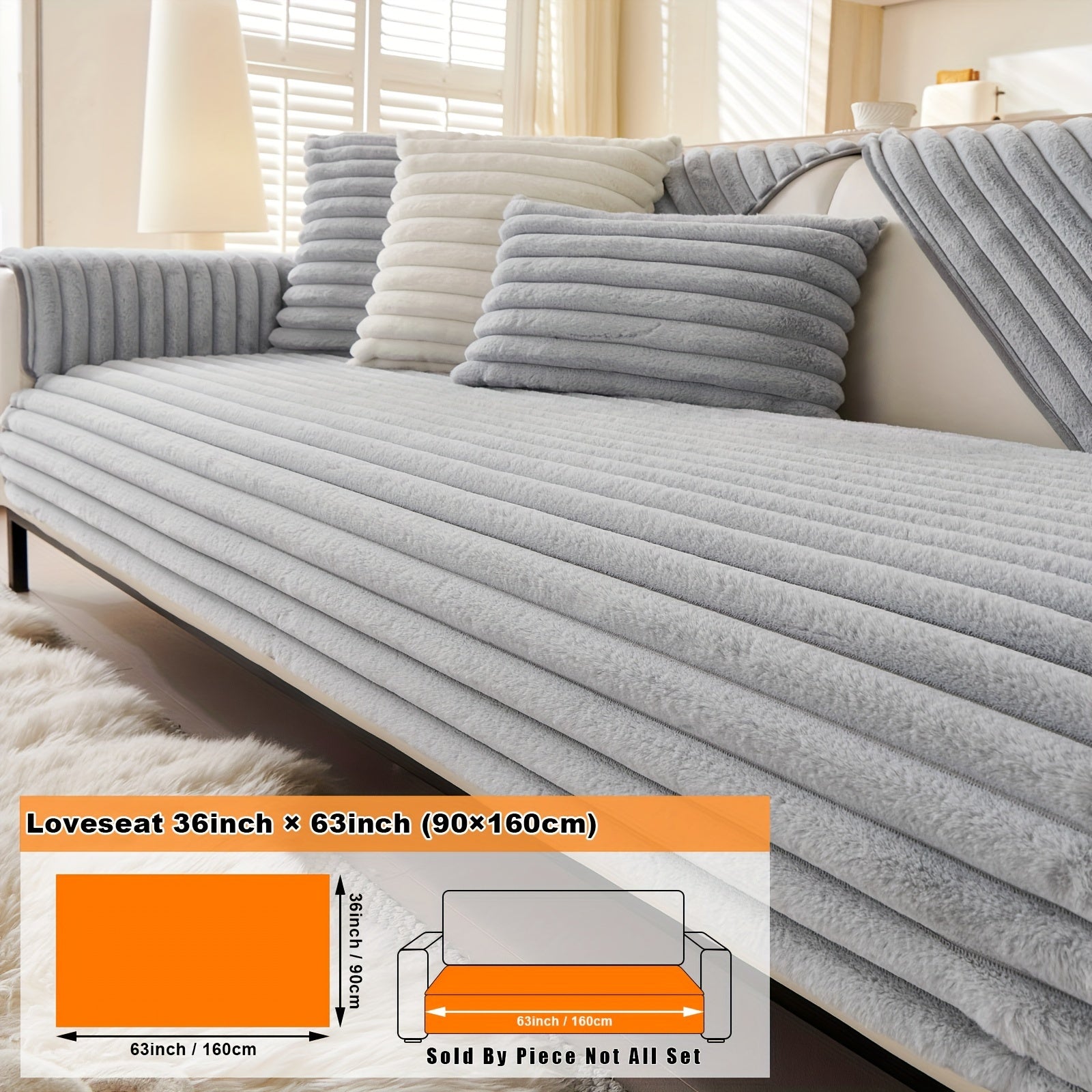 Barcha turdagi divanlar uchun mo'ljallangan, sun'iy quyon junidan tayyorlangan zamonaviy plush divan qoplamasi, mushuk va it egalari uchun iliqlik va himoya ta'minlaydi.