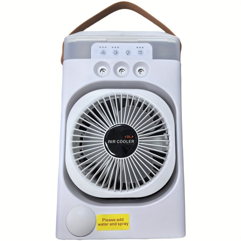 3-in-1 Shamol Sovutgichli Portativ Havo Sovutgich, Katta Tank, Rangli Kechki Chiroq - USB bilan Qayta To'ldiriladigan, Energiya Tejovchi Evaporativ Sovutgich Yotoqxona, Uy Ofisi va Kichik Xonalar uchun