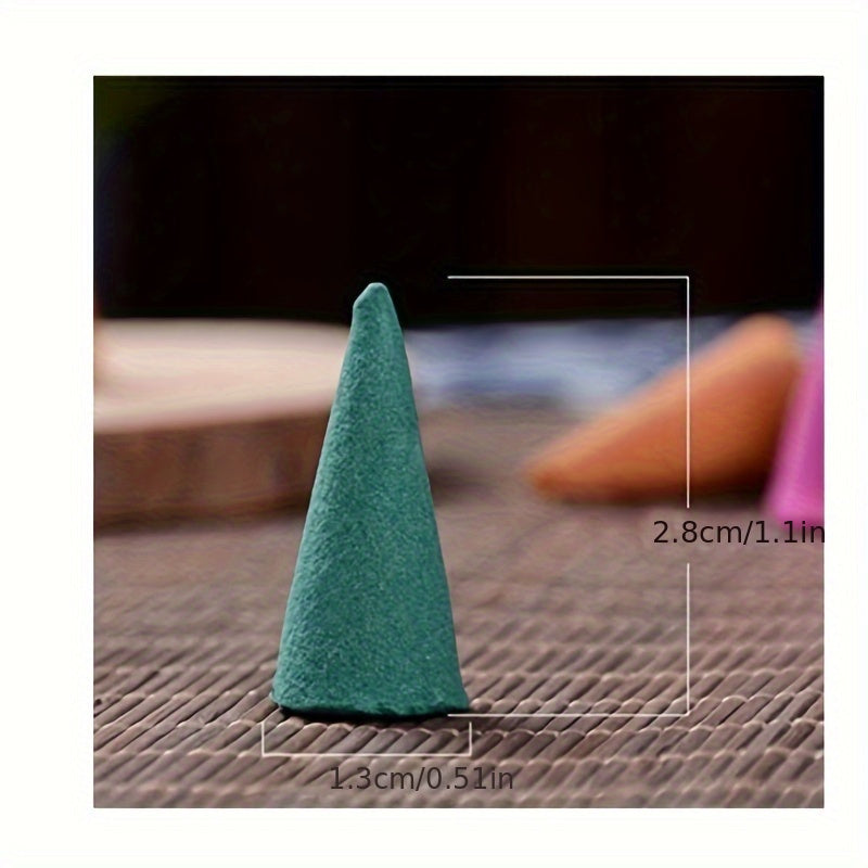 60pcs Aromatherapy Incense Cones Sandalwood Rose Lemon for Meditation Home Gift