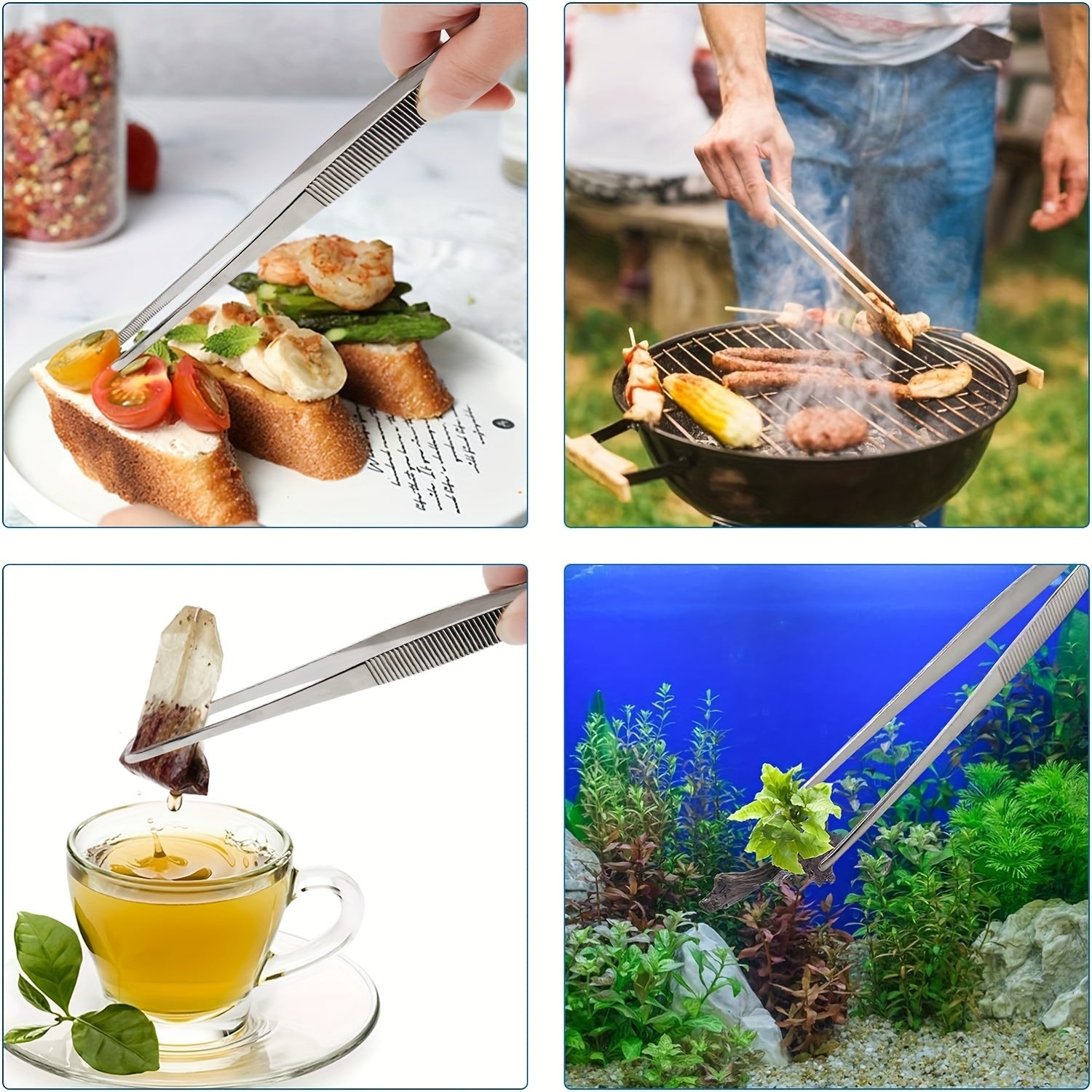 Высококачественные нержавеющие щипцы для гриля и рукоделия, необходимые на кухне.
