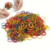 Natural Rubber Mini Elastic Bands Multicolor 16mm for Office School Braiding